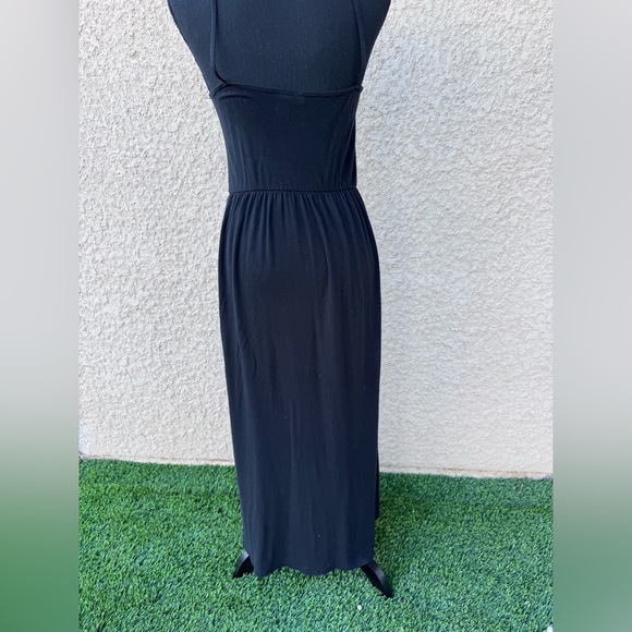 H&M Divided Black Maxi Dress Spaghetti Strap Elastic Waist Flowy Sz S GREAT - Picture 5 of 16